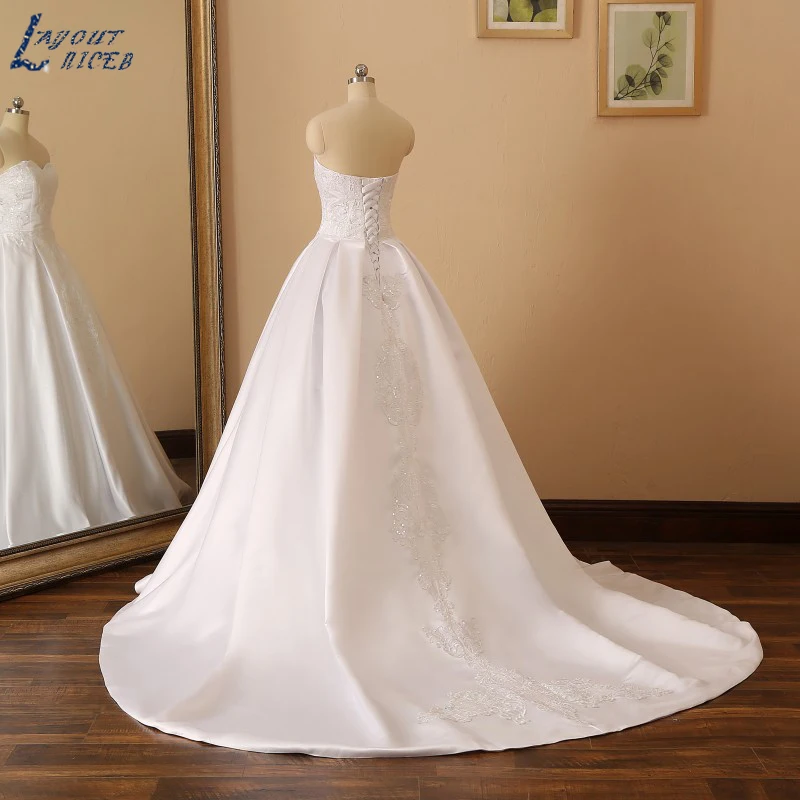 YQS029 Vestido De Noiva элегантное блестящее свадебное платье ручной работы с пайетками кружевное атласное модное свадебное платье