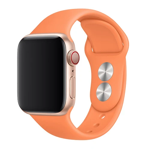 Спортивный ремешок для часов для apple watch, ремешок 42 мм, 38 мм, версия apple watch 4/5/3/2/1 44 мм 40 мм наручных часов iwatch, браслет, силиконовый ремешок для часов аксессуары - Цвет ремешка: 22-Papaya
