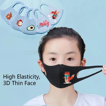 

10Pcs PM2.5 Kid Reusable Anti Flu Face Mask Breathable Washable Sponge Dustproof Mouth Mask Random Pattern Children Party Mask
