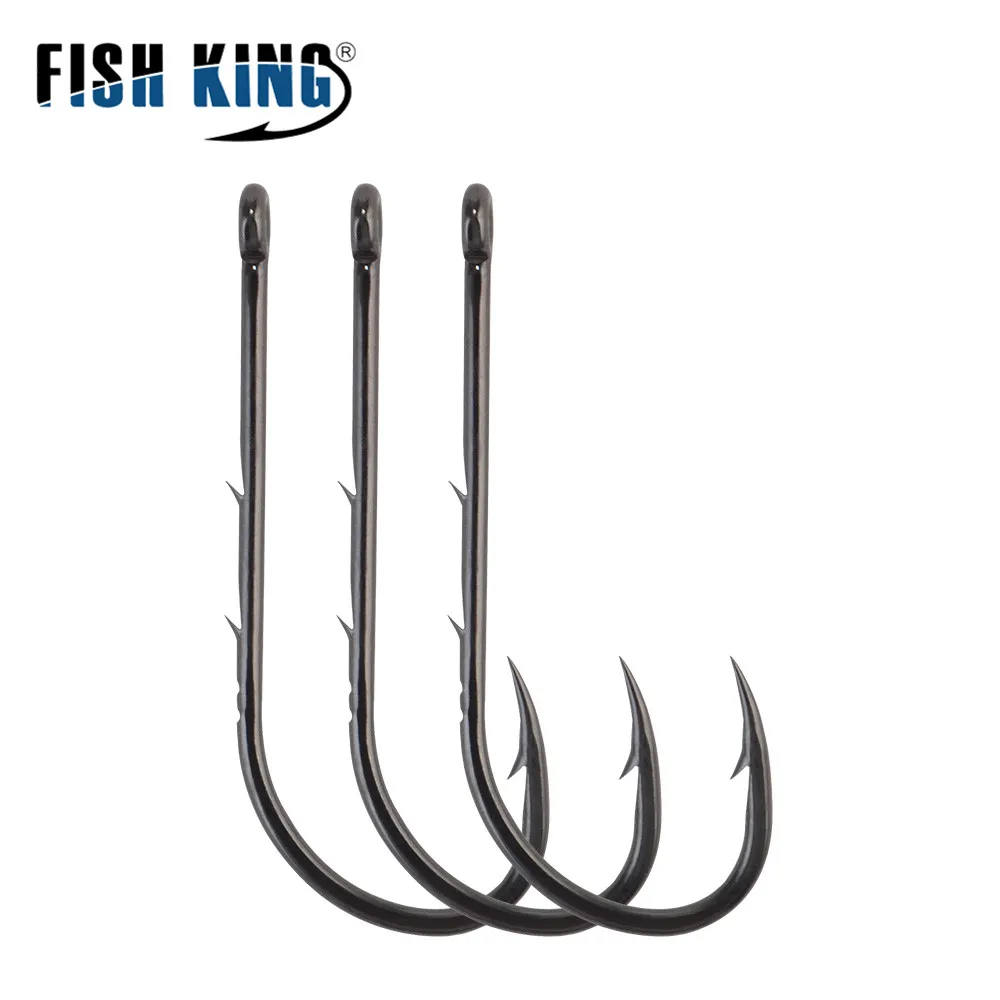 Рыболовные крючки FISH KING из высокоуглеродистой стали для ловли карпа 10 шт. с