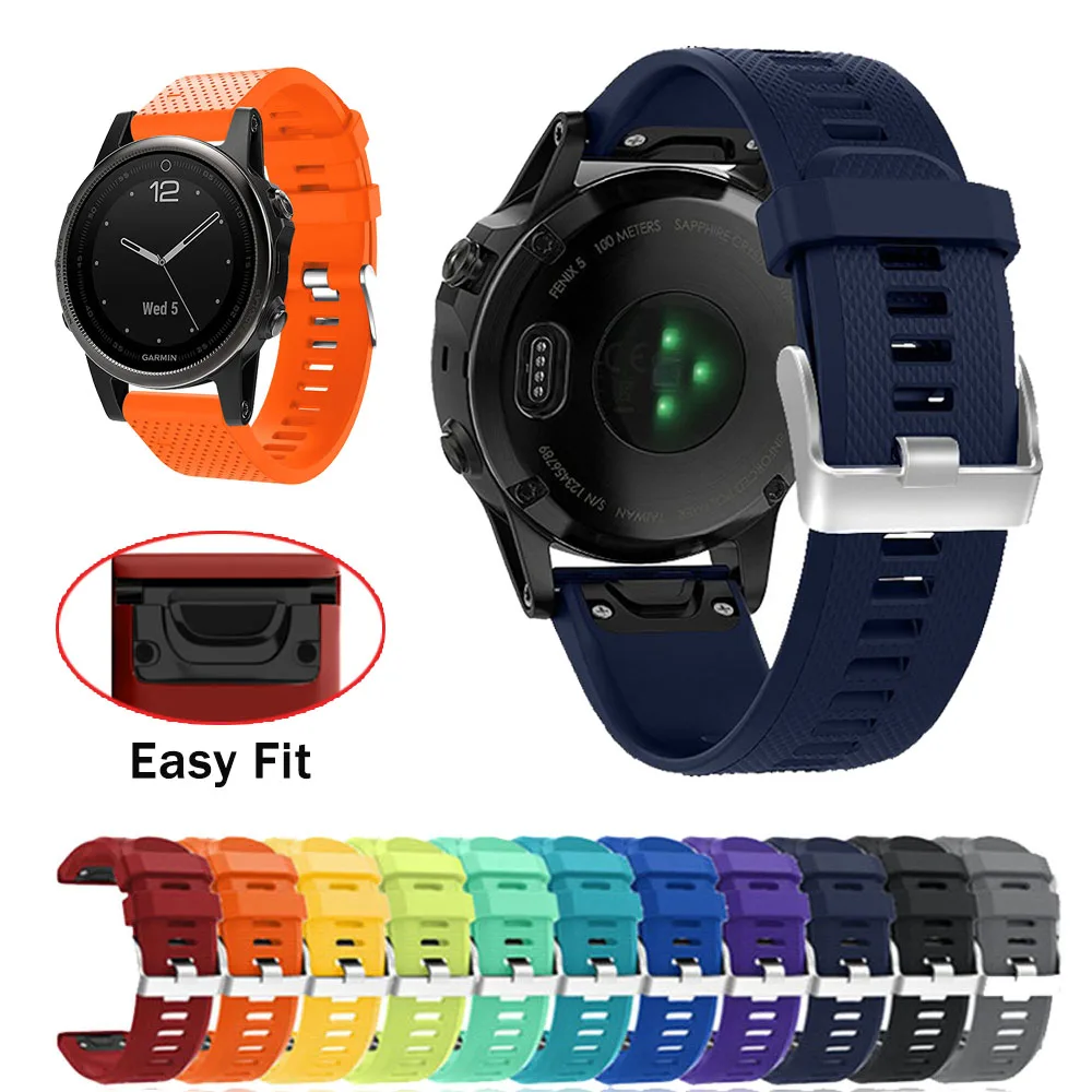Ремешок силиконовый для наручных часов Garmin Fenix 6X Fenix5 3HR 6 5 6s Plus сменный часовой