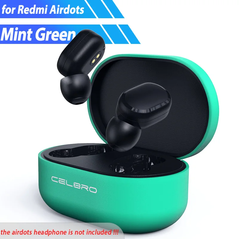 green for redmi Защитный чехол для Xiaomi mi Airdots Red mi Air Dots dot силиконовый чехол беспроводной Bluetooth чехол для наушников - Цвет: green for redmi