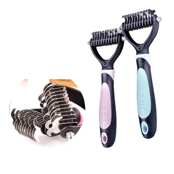 

Double-sided Knife New Dog Grooming Dog Comb Tool Pet Hair Remover Brush Professional Steel Grooming For Long Hair Comb For Dog