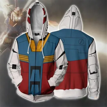 

Mobile suit GUNDAM SEED Strike Gundam Hoodies Cosplay Costumes 3D printed zip-up hoodies for men and women sport Sweatshirts