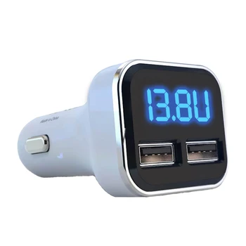 

4.8A Car Charger Mini Multifunctional Adapter Fast LED Display Mobile Phone Universal Auto Dual USB Socket Voltage Monitoring