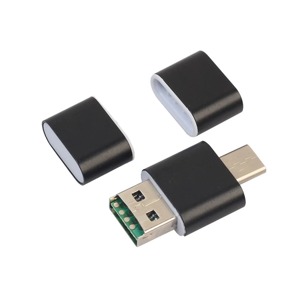 Универсальный адаптер для карт с двумя интерфейсами типа C и USB 2,0, мини, совместимый с высокой скоростью для телефона, портативный, многофункциональный, 2 в 1