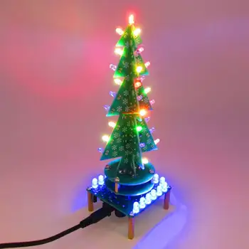 

DIY LED Flashing Light Rotating Colorful Music Christmas Tree Kit Electronic DIY Production Sets Gifts Circuits