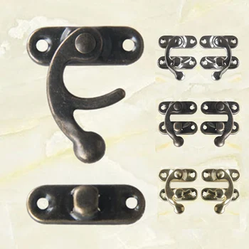 

5PCS/Lot Small Metal Lock Furniture Hardware Horns Locks Antique Jewelry Box Padlock High Quality Decorative Hasps With Screws