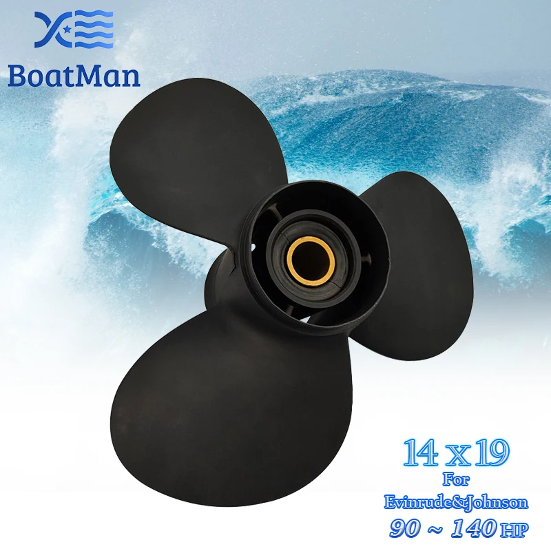 

BoatMan® 14X19 Aluminum Propeller for Evinrude&Johnson 90HP 115HP 140HP Outboard Motor 15 Tooth Boat Yacht Accessories Marine