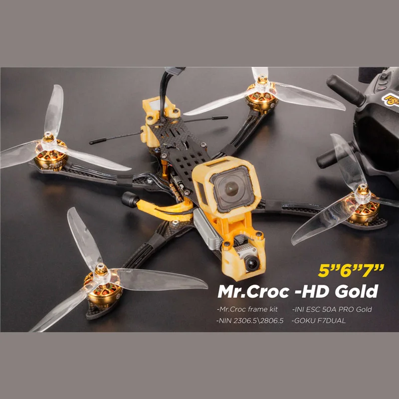 Высокое качество FLYWOO Mr. Croc HD 225 мм 5 дюймов \ 6 дюймов \ 7 дюймов FPV Фристайл гоночная рамка Комплект для FPV HD Запчасти Аксессуары