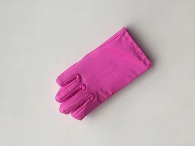 10 пара/лот, 3 размера, детские короткие белые студенческие перчатки с цветочным принтом для девочек, унисекс, гимнастические перчатки для танцев - Цвет: Fuscia