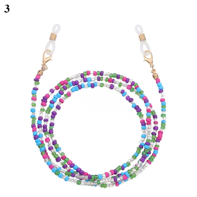 Bohemian Colored Mask Strap Beaded Glasses Chains Women Face Mask Lanyard Anti Slip Women's Neck Chain For Eyeglass Sunglasses 3