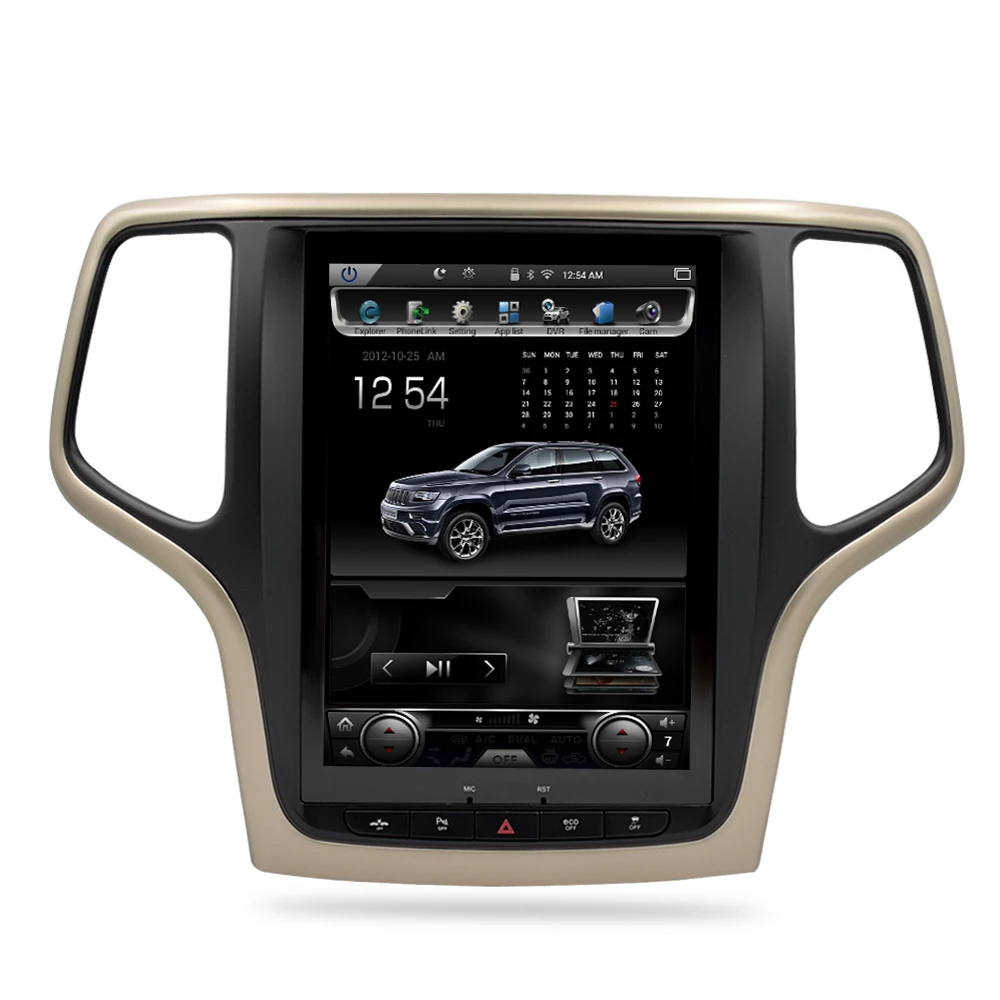 Best 10.4Vertical Screen Android 7.1 Car DVD GPS Glonass Navigation Radio Player for Jeep Grand Cherokee 2013-2016 RAM 2GB 32G Stereo 3