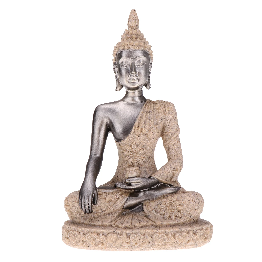 Sandstone Maitreya Bodhisattva Buddism Godness Statue Sculpture Handmade Figurine Feng Shui Decor 3''