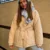 RR Casual Solid Arygle Tie Belt Parkas Женская мода Толстые Короткие пальто Женские Элегантные Свободные хлопчатобумажные Куртки С Капюшоном Женские дамы