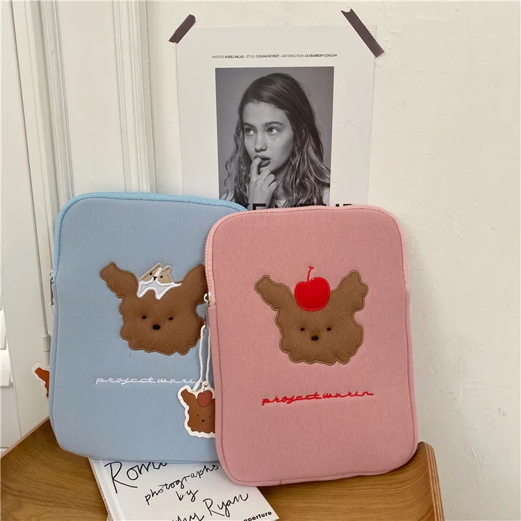 

Girls ipad pro 11 case 2020 Tablet Case Cute Ins Cherry Bear ipad Storage Bag Computer Bag Portable Pouch 11 inch