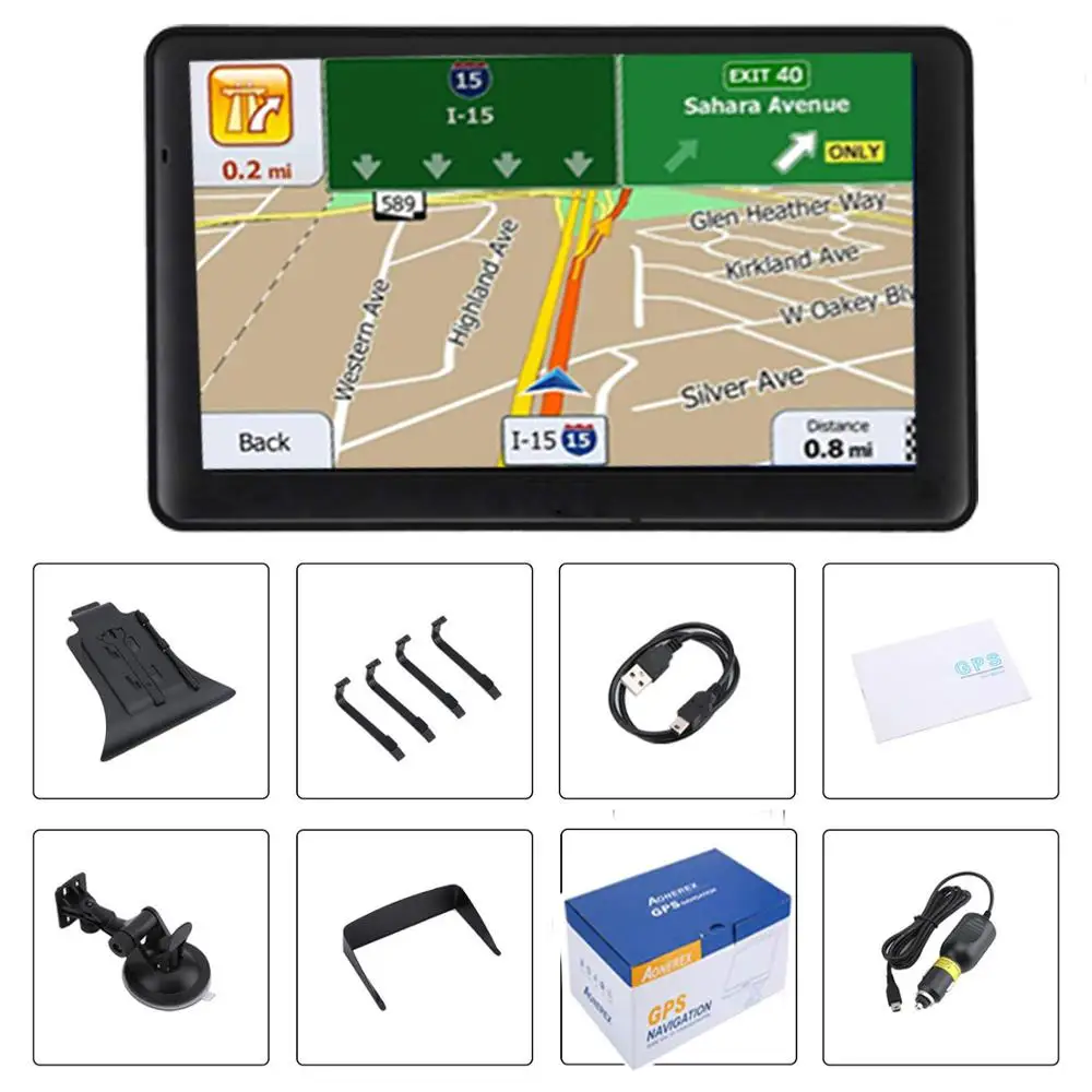 7-дюймовый автомобильный gps навигатор Навител FM Bluetooth 256MB androidnavigation спутниковой навигации автомобиля gps Навигатор автомобиля аксессуары лат