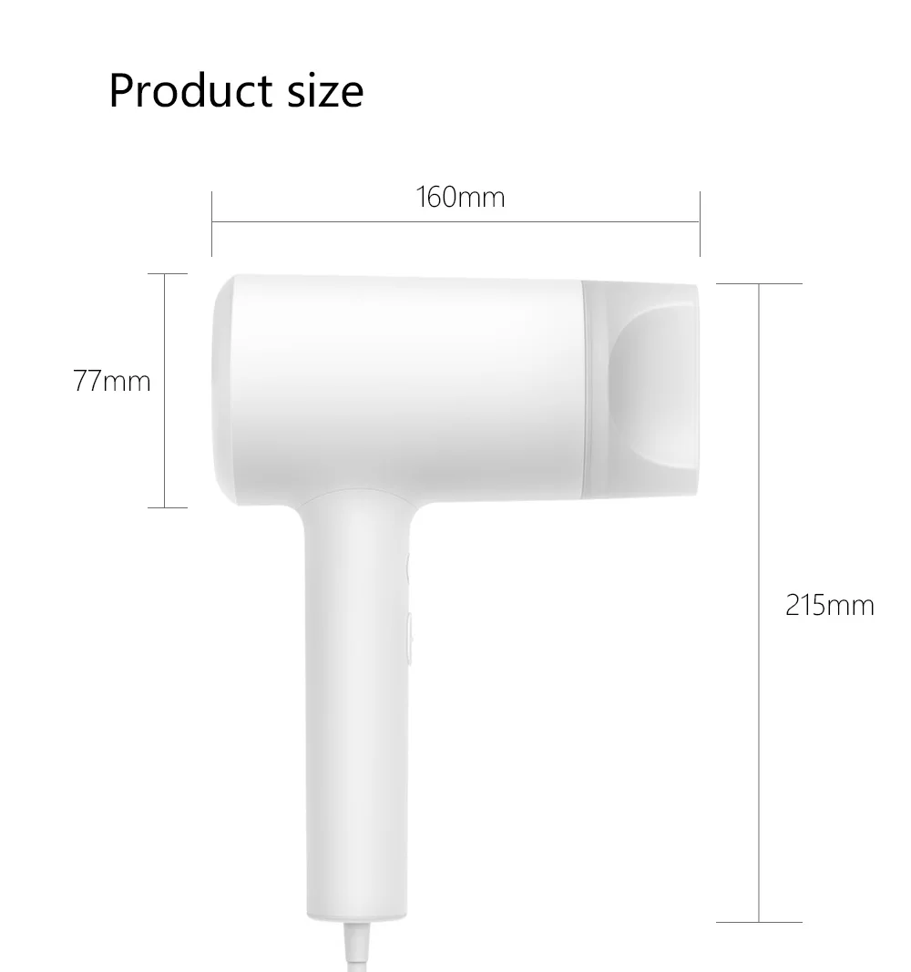 Xiaomi Mijia, фен для волос с ионами воды CMJ0LX, быстро высушенный, переносной, для путешествий, дома, комплекты, низкий уровень шума, 1800 Вт, электрический фен