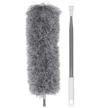 

Microfiber Dusters for Cleaning with Telescoping Extension Pole Scratch-Resistant Cover, Bendable, Washable, Detachable, Lint Fr