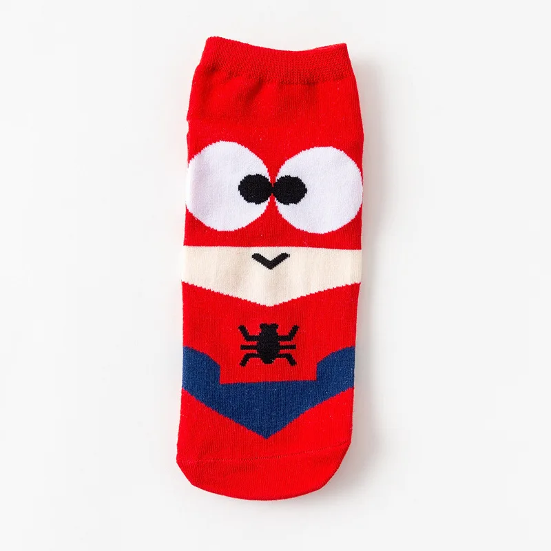 Новые супер Лига счастливые носки хлопок Супермен Капитан Америка мультфильм мужские носки Meia 136 - Цвет: spiderman