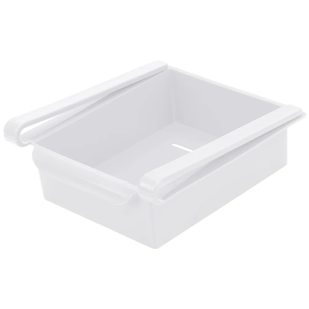 Свежий разделительный слой стеллаж для хранения морозильная камера пространство выдвижной слайд-органайзер Экономия пространства может холодильник ящик для хранения кухонные гаджеты - Цвет: Белый