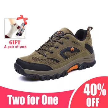

BOUSSAC Men's comfortable hiking shoes mesh Simply Style outdoor waterproof non-slip trekking shoes sport sneakers rax shoes men