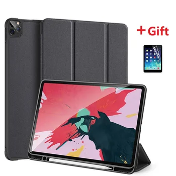 

With Pencil Holder Tablet Case for iPad Pro 12.9 4th Generation Hard Back Cover for A2229/A2069/A2232/A2233 stand with Film