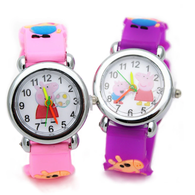 Peppa Pig дети мультфильм рисунок Джордж Пегги часы-Игрушка Дети День Рождения украшения электронные кварцевые наручные часы