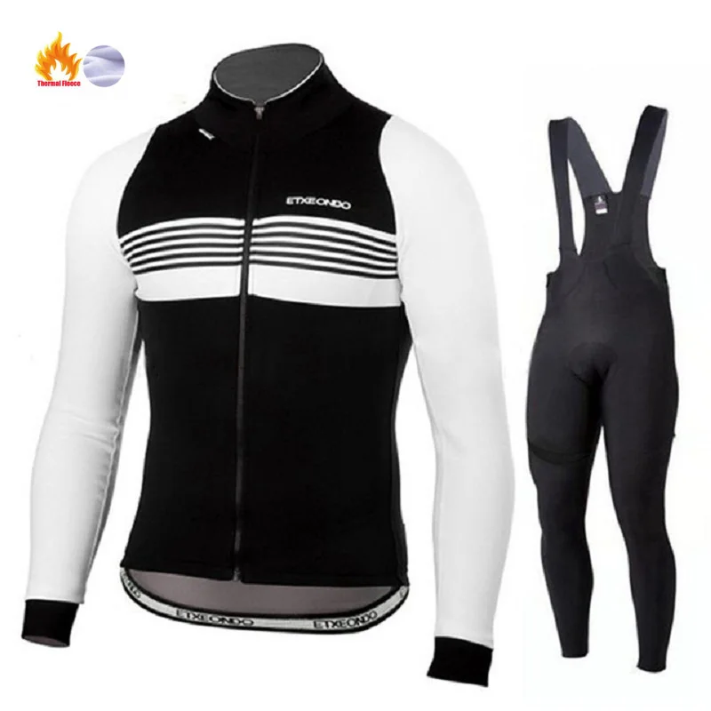 Зимняя Теплая Флисовая качественная одежда Etxeondo для велоспорта, длинный комплект MTB, одежда для велоспорта, спортивная одежда для горного велосипеда, ropa ciclismo - Цвет: Set 6