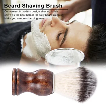 

Beard Shaving Brush Dusting Tool Men Wooden Handle Nylon Hair Shaving Razor Cleaning Tool Facial Beard Cleaning Shave Tool
