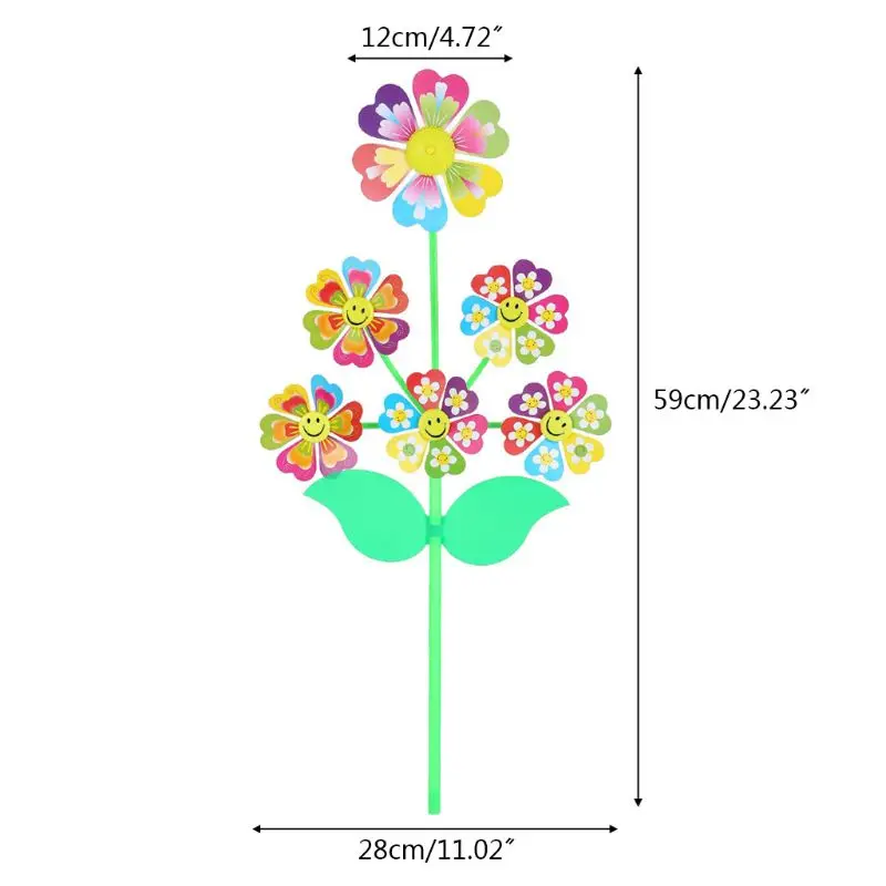 Windmill Toys 6 Wheel Cartoon Windmill Toys Whirligig Wind Spinner Pinwheel Yard Garden Decor K1MF