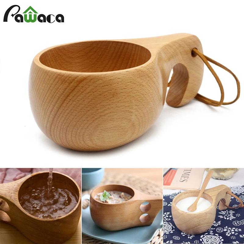 Portable Wood Coffee Mug Wooden Tea Cups Water Drinking Mugs Drinkware 1 pcs