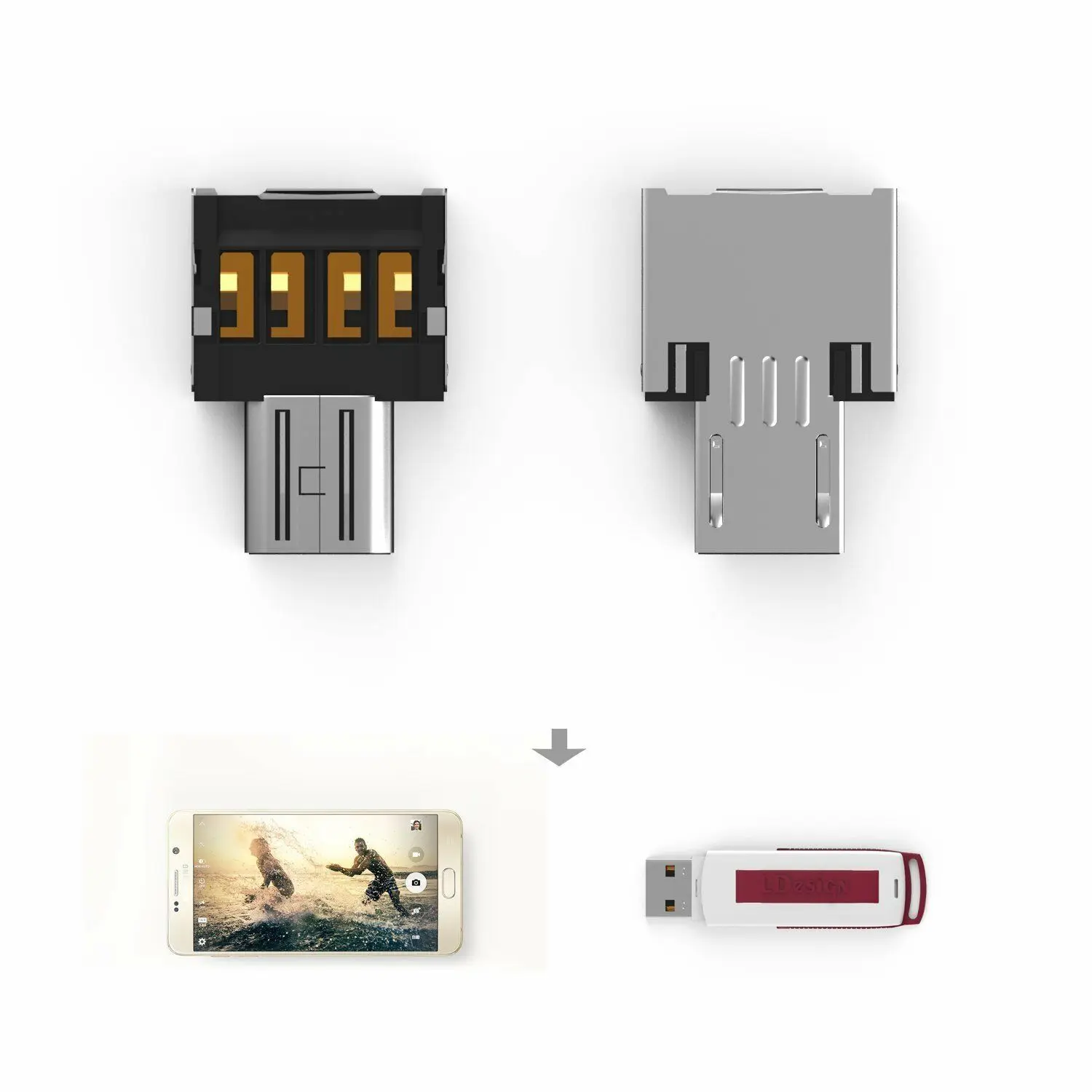 2 шт. Micro USB адаптер MicroUSB OTG разъем мини OTG адаптер для Xiaomi huawei смартфон с USB флэш-накопитель адаптер кабеля