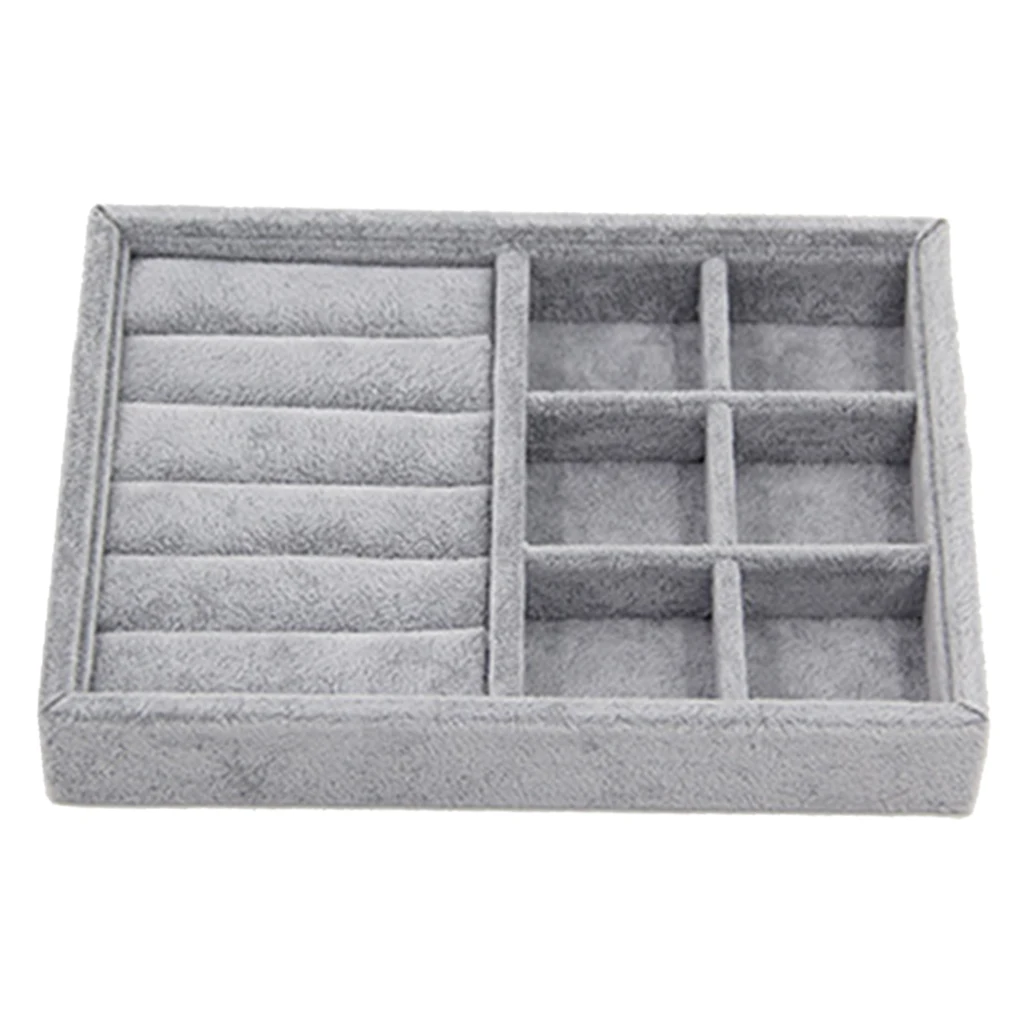 Gray Color Jewelry Tray Insert Type Display Show Case Earring necklace Organizer for Bracelets Jewelry shop tool
