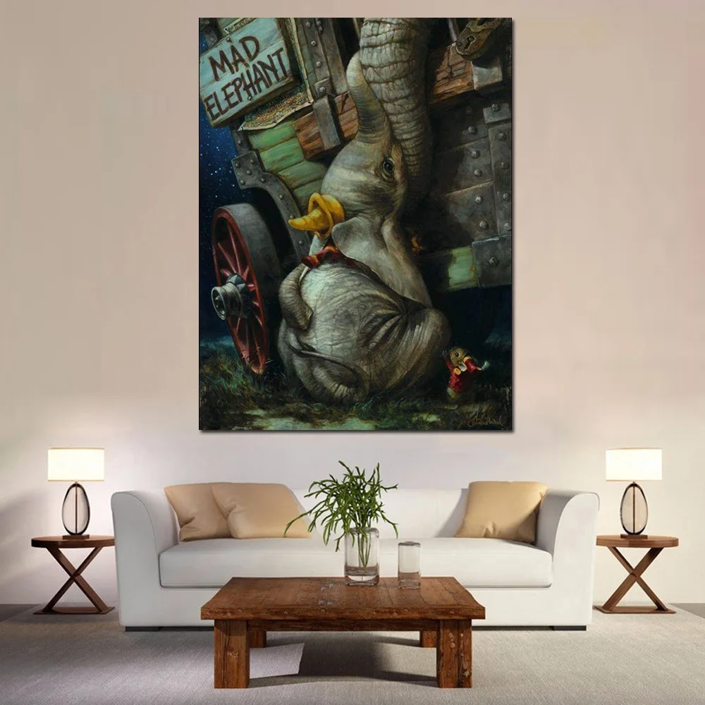 Муту настенная живопись холст постеры с животными и принтами слон матери ребенка