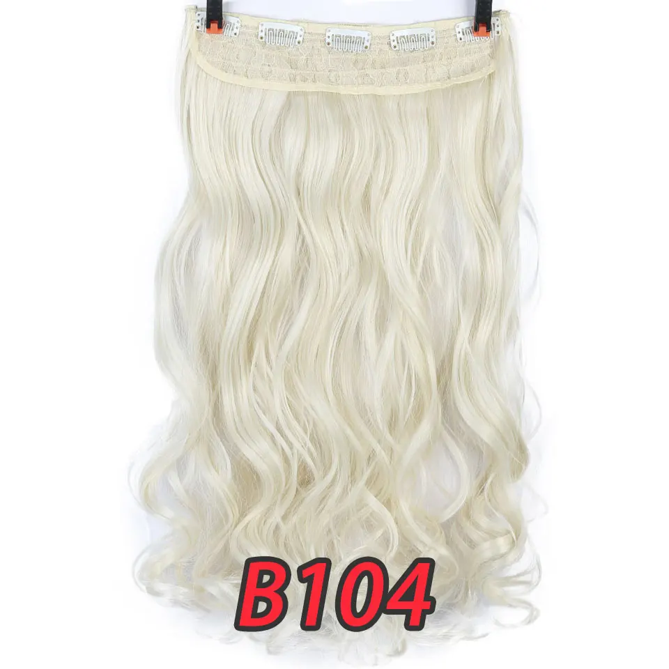 MSTN 100 г 24 дюйма Длинные Синтетические Кудрявые Волнистые волосы на заколках для наращивания Омбре многоцветные дополнительные синтетические волосы - Цвет: B104
