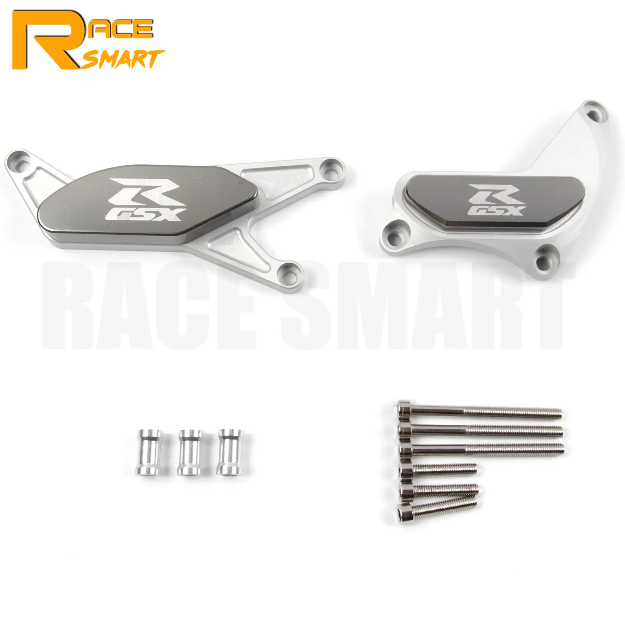 CNC рамки Ползунки Краш Pad защита от падения для SUZUKI GSXR600 2004-2005 Защита двигателя Ползунки крышка GSXR 600 - Цвет: Gray
