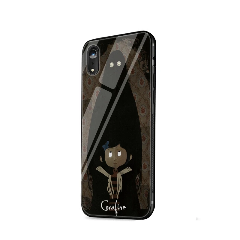 Стеклянный чехол для телефона из ТПУ стекла для iPhone 5 5S SE 6 6S 7 8 Plus iPhone 11 Pro XR X XS максимальный чехол Movie Coraline