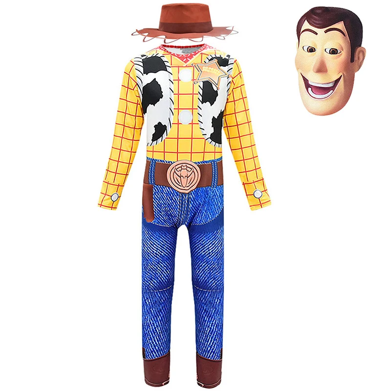 Детская одежда с героями мультфильмов комбинезон для косплея и шорты для мальчиков и девочек, комплект ковбойского костюма, в стиле Шериф Вуди платье Джесси для девочек костюм с 3D принтом - Цвет: Jumpsuit Set 01