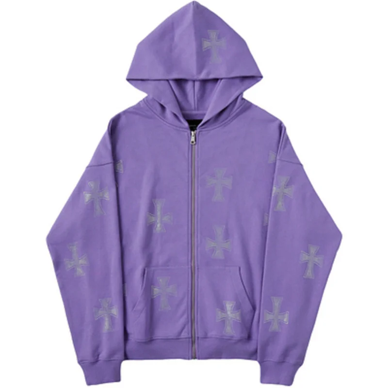thumbnail image 1 of Sudadera con capucha deportiva para hombre y mujer, sudadera con diamantes de imitación cruzados, abrigo de primavera y otoño, sudaderas con capucha de ocio, sudaderas con capucha de gran tamaño con c, 1 of 5