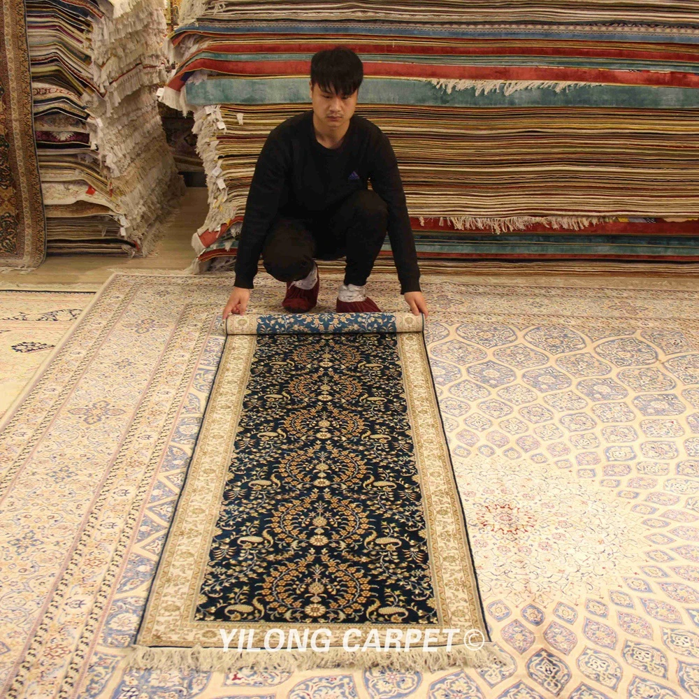 Yilong 2 5 X8 Hand Knotted Silk Area Rug Runner Long Hallway Carpet Strip Yjh104b Rug Aliexpress