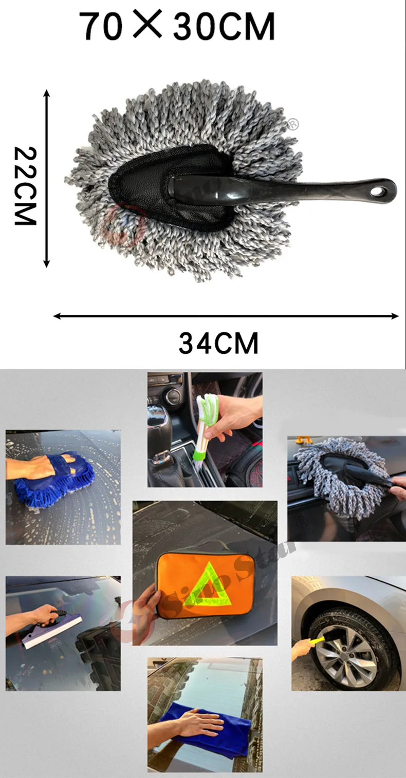 KML-801 7pcs Car Cleaning Tools Car Interior Exterior Washing Cleaning Sponge Brush Towel with Storage Bag Car Decoration