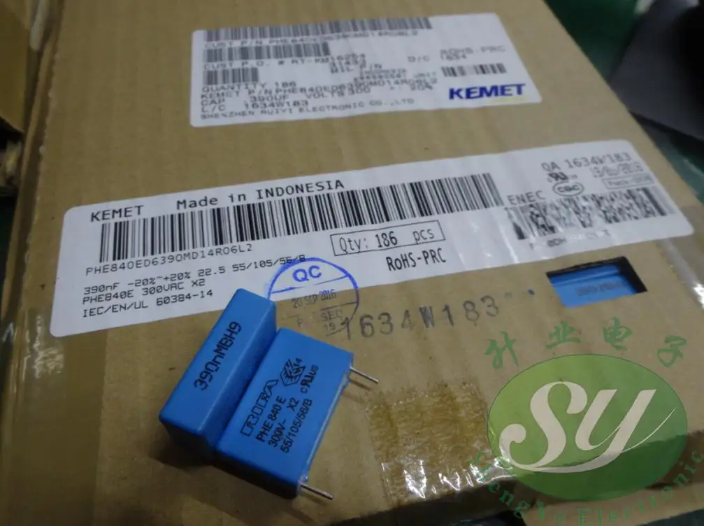50 шт. KEMET RIFA PHE840ED6390MD 0,39 мкФ/300Vac 390NF 394 22,5 мм