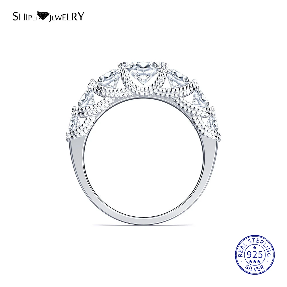 Shipei, 1ct, создаваемые кольца с муассанитом, набор для женщин, пары, Finegers, ювелирные изделия, 925 пробы, серебро, набор обручальных колец