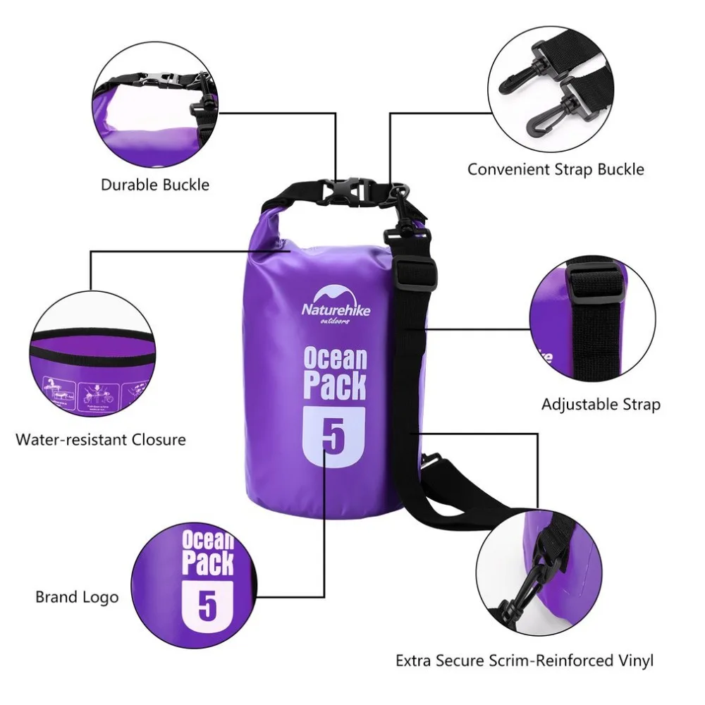 Naturehike Водонепроницаемый сухой мешок 5L 10L 20L Открытый Дайвинг складная сумка для хранения пляжная сумка для плавания рафтинг река океан распродажа