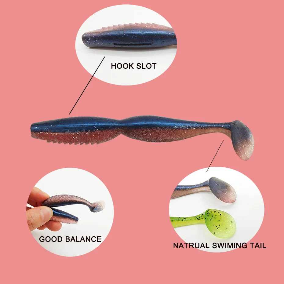 KESFISHING Fishing Lures artificial Soft Silicone Bait Spiner Shad 4,5 inchs the Best Bass Bait Add Fish Smell free shipping