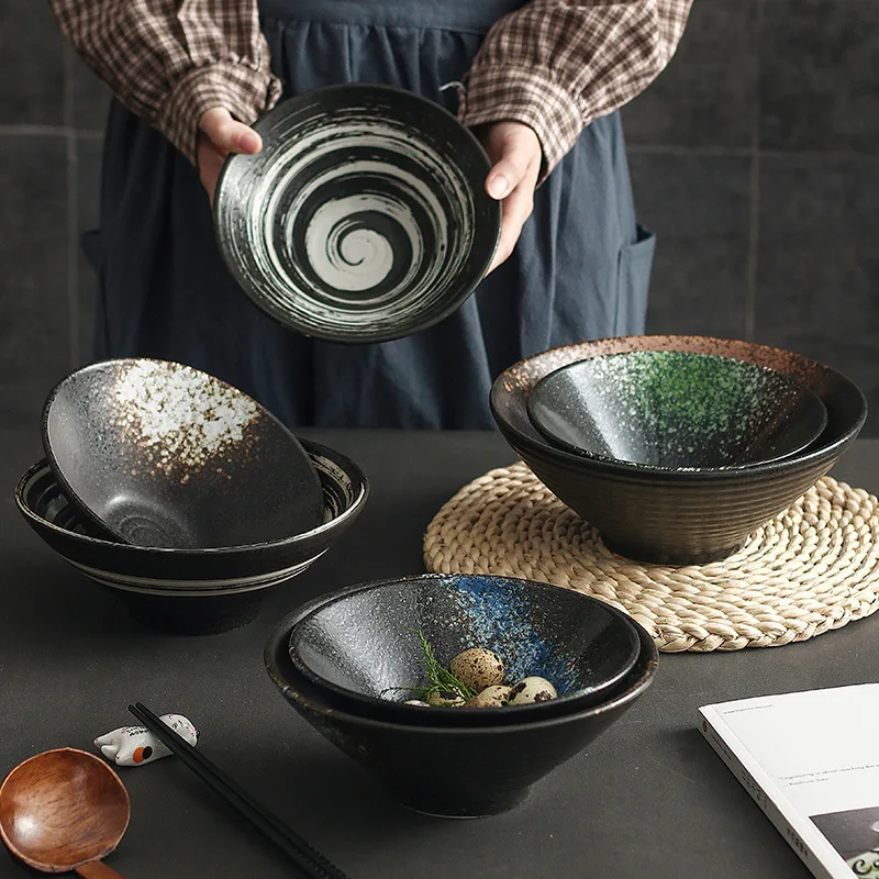 

Lingao creme japonês de cerâmica criativo, sopa, macarrão, restaurante personalização
