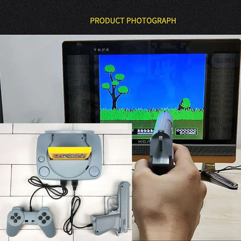 22 + 500 игр винтажная игровая консоль для видео ТВ 8 бит Ретро Классический NES FC игровой плеер AV выход 2 контроллер + 1 световая пушка игрушки