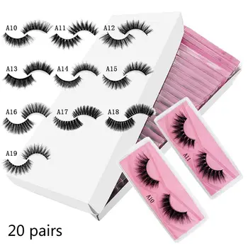 

10/20/30/40/50 Pairs Soft Natural Mink Eye Lashes Long Thick Fake False Eyelashes Beauty Makeup Tool