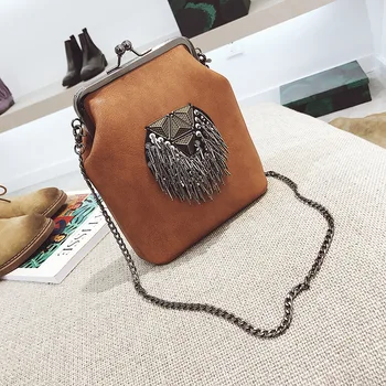 

2020 Retro Metal Tassel Women High-Quality Pu Leather Evening Bags Chain Female Shoulder Bag Small Ladies' Crossbody Bag New